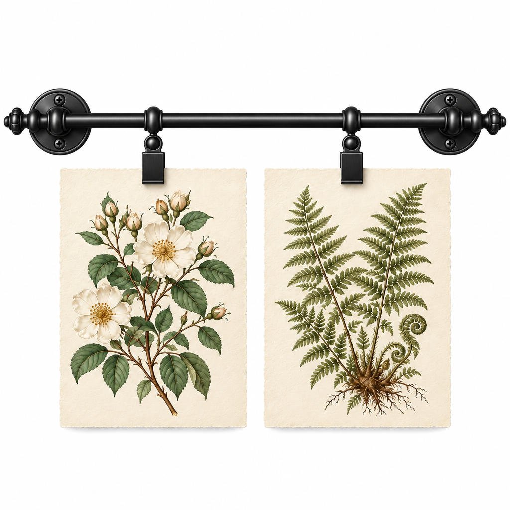 Qbbmnn Botanical Wall Mounting Rail Set image 1
