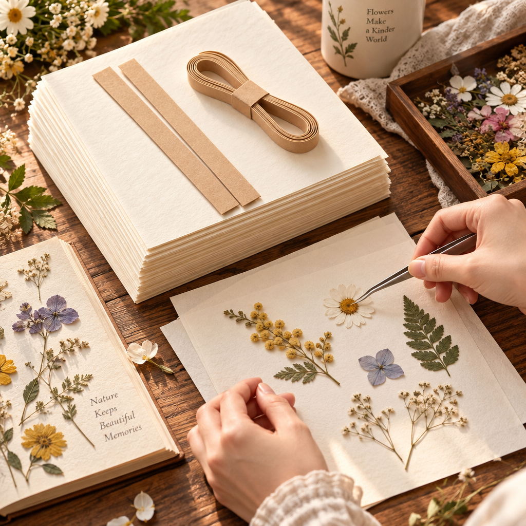 Qbbmnn Flower Pressing Paper Set image 1