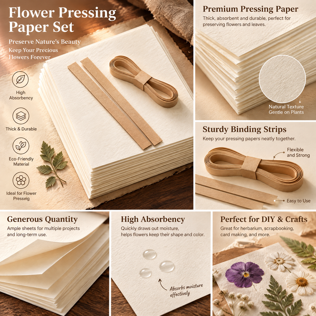 Qbbmnn Flower Pressing Paper Set image 2