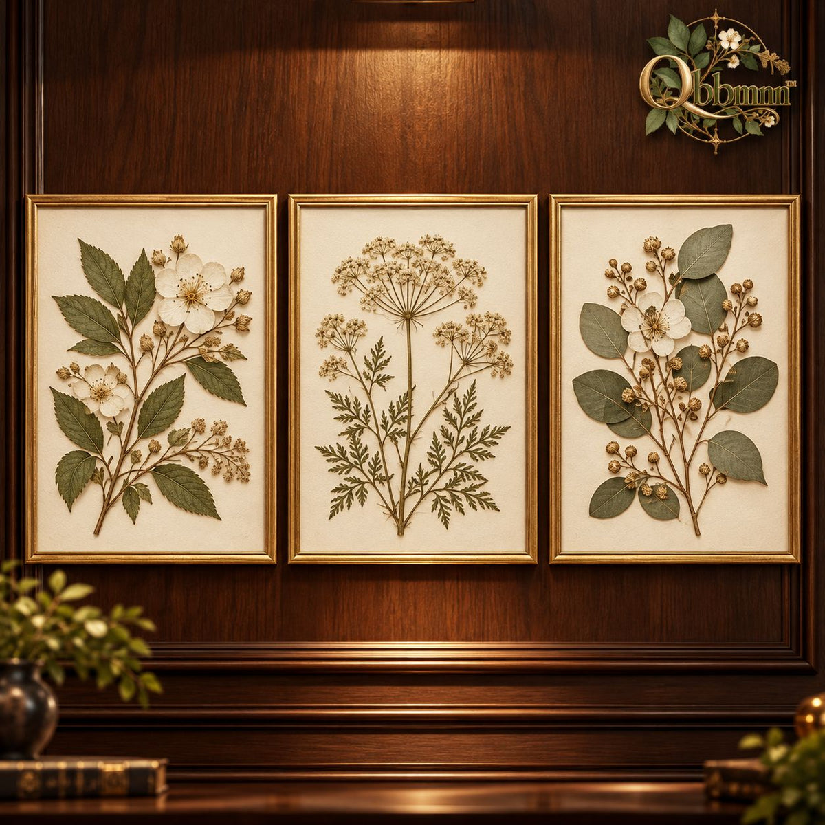 Qbbmnn Curated Botanical Art Trio image 2