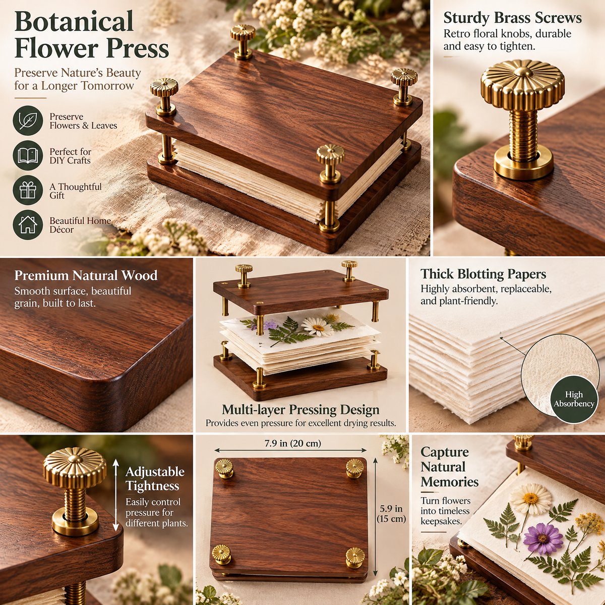 Qbbmnn Botanical Flower Press image 2