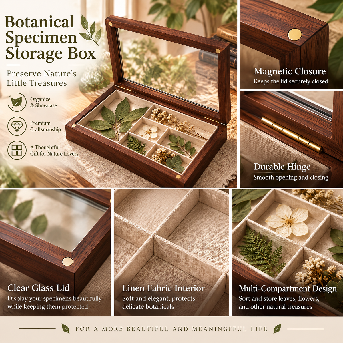 Qbbmnn Botanical Specimen Storage Box image 2