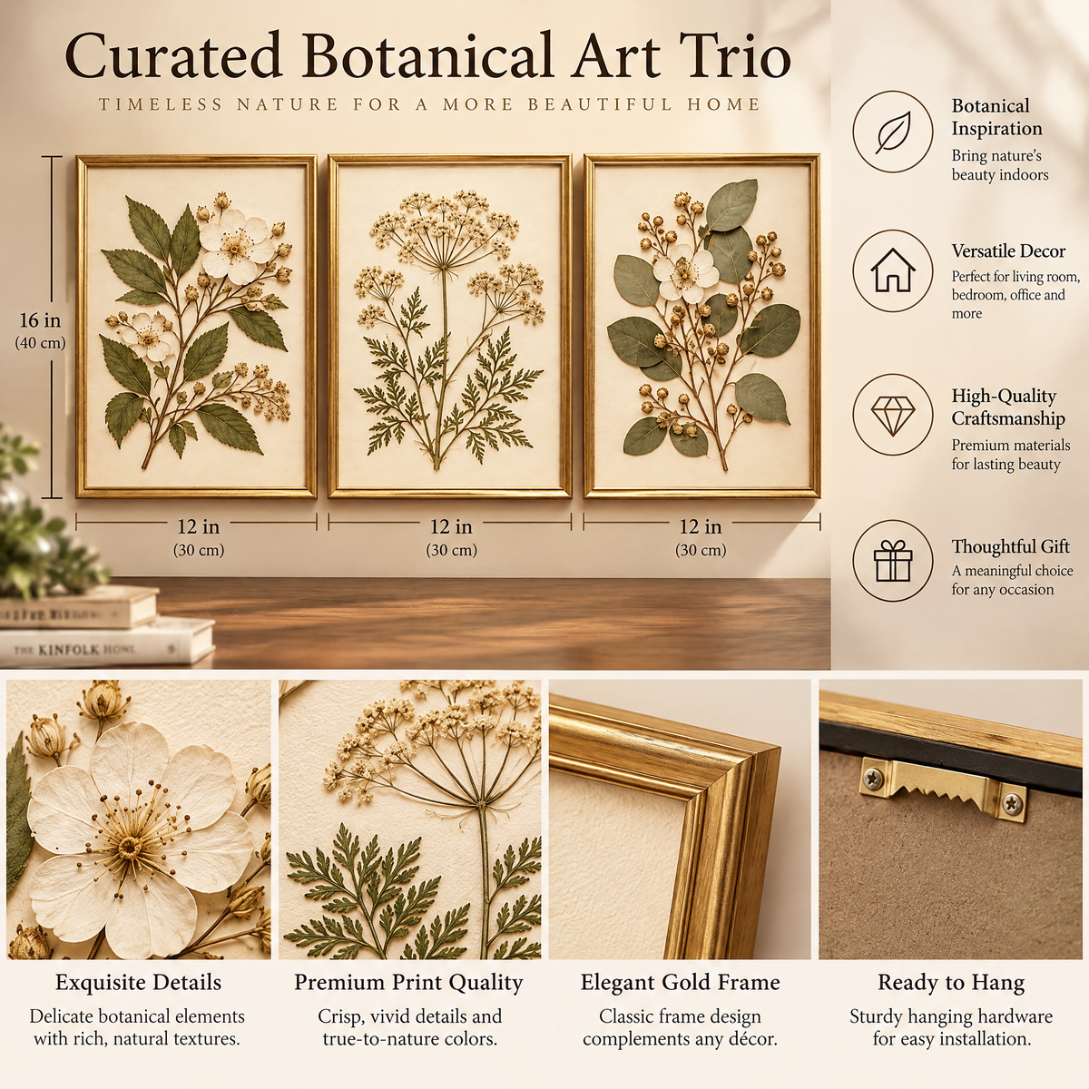 Qbbmnn Curated Botanical Art Trio image 4