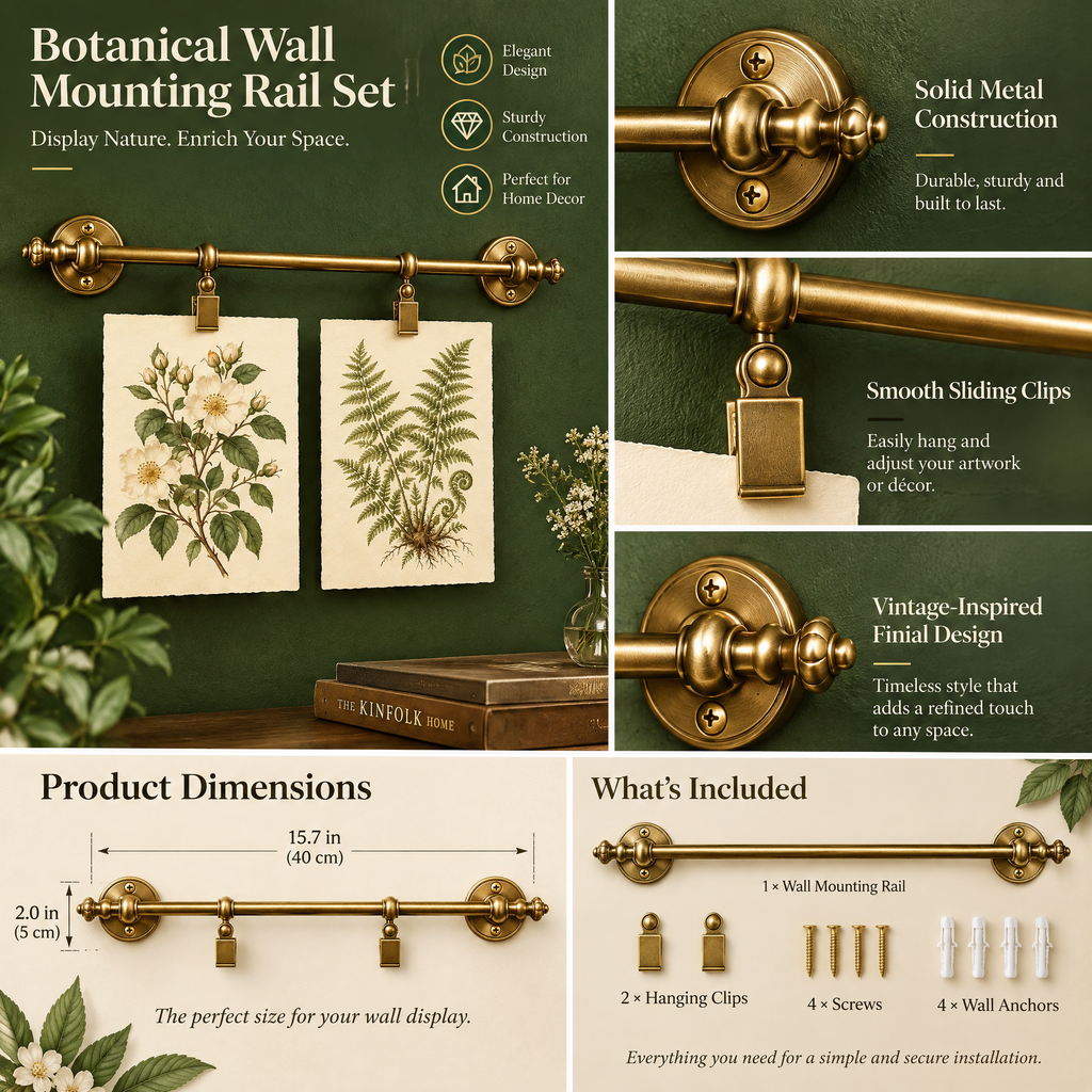 Qbbmnn Botanical Wall Mounting Rail Set image 5